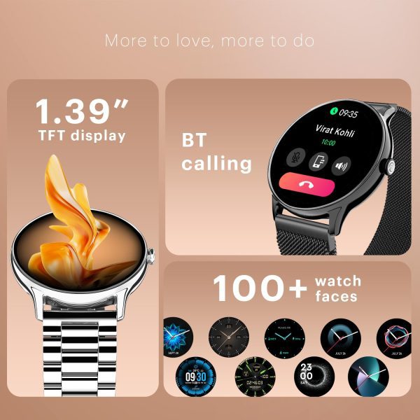 Noise Twist Go Round dial Smartwatch with BT Calling, 1.39" Display, Metal Build, 100+ Watch Faces, IP68, Sleep Tracking, 100+ Sports Modes, 24/7 Heart Rate Monitoring (Elite Black)