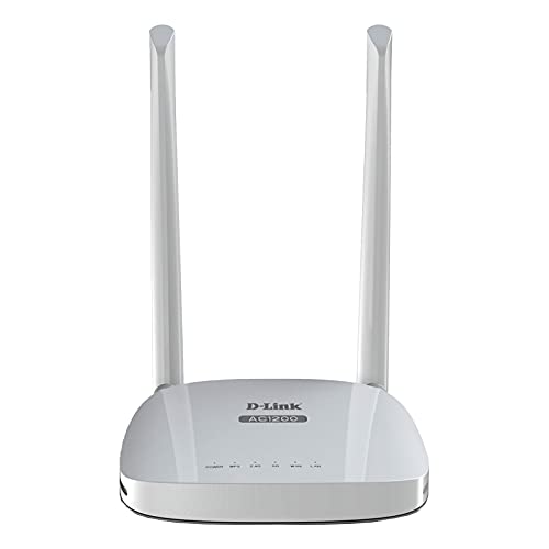 D-Link AC1200 DIR-811 Dual Band Wi-Fi Speed Up to 867 Mbps/5 GHz + 300 Mbps/2.4 GHz, 2 Fast Ethernet Ports, 2 External Antennas and WiFi Coverage with Access Point Mode, WPS Protected, White