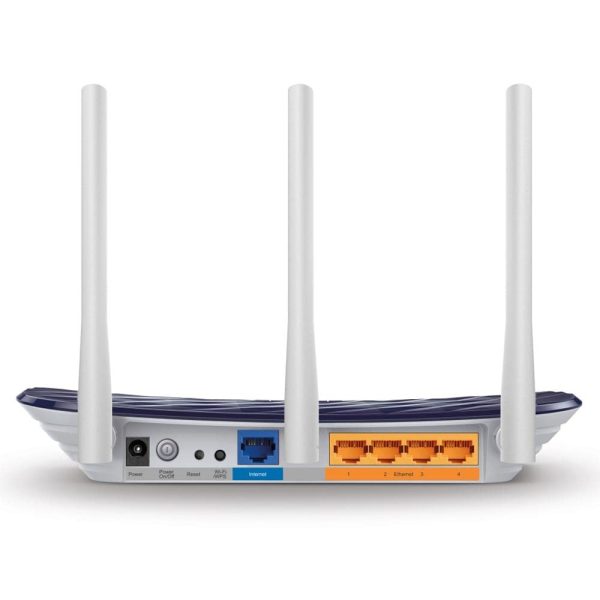 TP-Link AC750 Dual Band Wireless Cable Router, 4 10/100 LAN + 10/100 WAN Ports, Support Guest Network and Parental Control, 750Mbps Speed Wi-Fi, 3 Antennas (Archer C20) Blue, 2.4 GHz