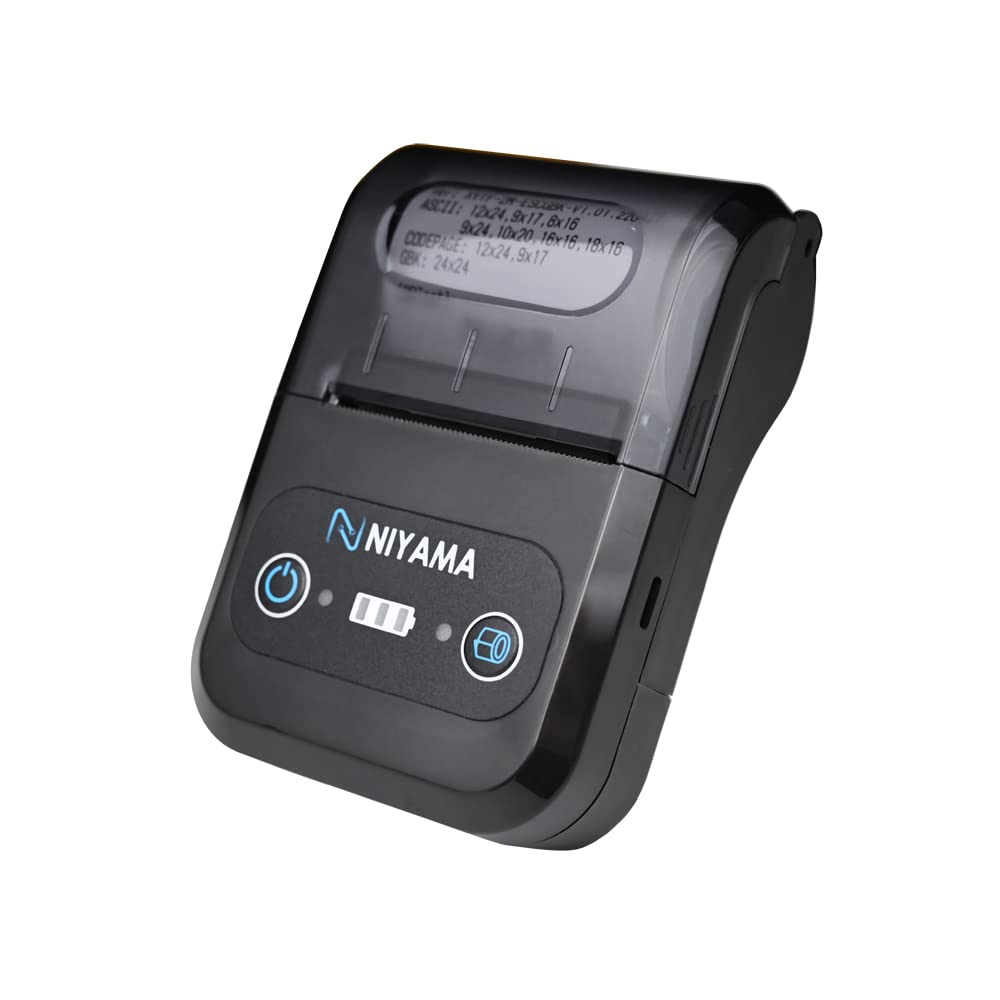 Niyama BT-58 Wireless Bluetooth Thermal Mobile Receipt POS Printer 58 mm (2 inches) | 2600 mAh Battery Backup + Chargeable | Android, Windows, Any Bluetooth Devices