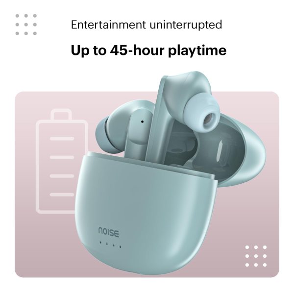Noise Buds VS104 Truly Wireless Earbuds with 45H of Playtime, Quad Mic with ENC, Instacharge(10 min=200 min), 13mm Driver,Low Latency, BT v5.2 (Mint Green)