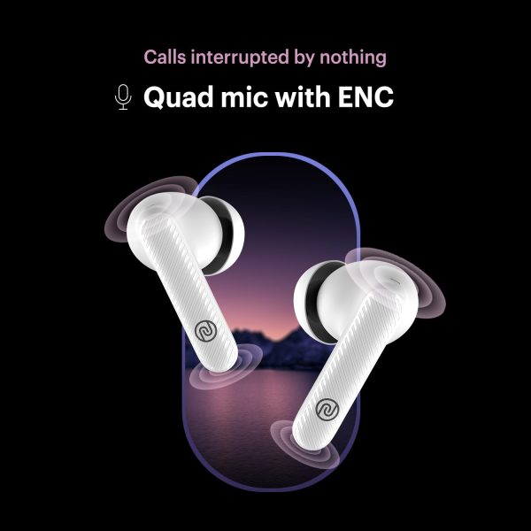 Noise Aura Buds in-Ear Truly Wireless Earbuds with 60H of Playtime, Quad Mic with ENC, Dual Device Pairing, Instacharge(10 min=150 min),12mm Polymer Composite Driver,BT v5.3(Aura White)
