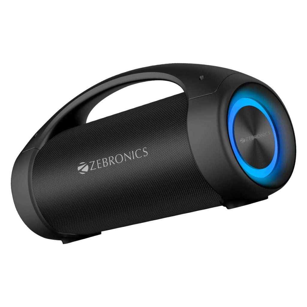 ZEBRONICS Sound Feast 400 Bluetooth v5.0 Portable Speaker with 60W Output, 11 Hours Backup, Voice Assistant, TWS, IPX5 Waterproof, Call Function, RGB Light, AUX, USB, FM Radio and Type C
