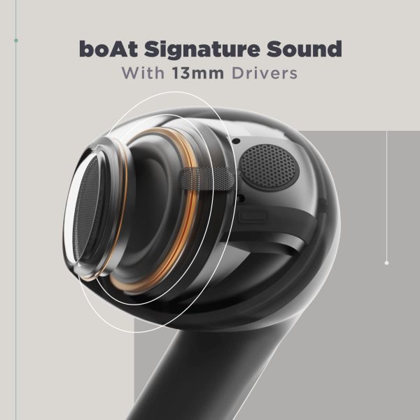 boAt Airdopes Atom 81 TWS Earbuds with Upto 50H Playtime, Quad Mics ENx™ Tech, 13MM Drivers,Super Low Latency(50ms), ASAP™ Charge, BT v5.3(Opal Black)