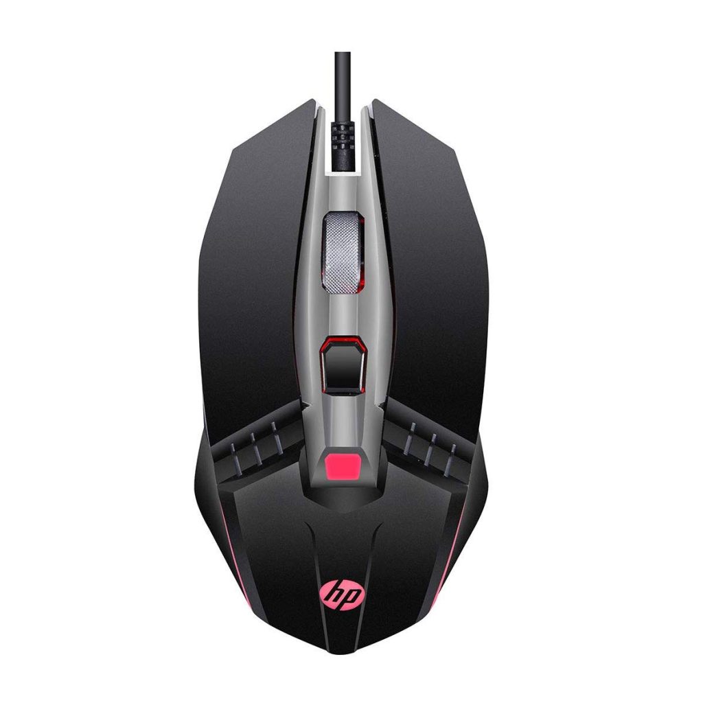 HP M270 Backlit USB Wired Gaming Mouse with 6 Buttons, 4-Speed Customizable 2400 DPI, Ergonomic Design, Breathing LED Lighting, Metal Scroll Wheel, Lightweighted / 3 Years Warranty (7ZZ87AA), Black