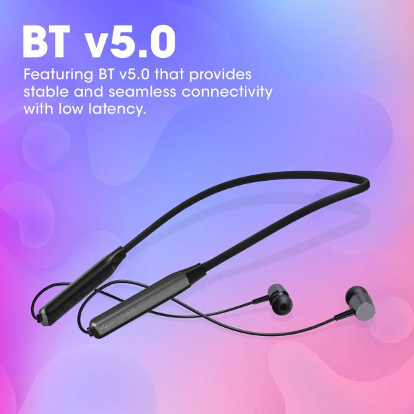 ZEBRONICS Zeb Evolve Wireless Bluetooth in Ear Neckband Earphone, Rapid Charge, Dual Pairing, Magnetic earpiece,Voice Assistant with Mic (Gray)