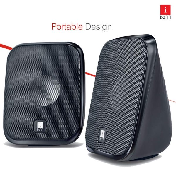iBall Decor 9-2.0 USB Powered Computer Multimedia Speakers with in-line Volume Controller, Ultra Portable and Elegant Design,IStereo sound I Clear and Detailed Sound I - Black