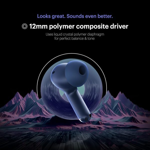 Noise Aura Buds in-Ear Truly Wireless Earbuds with 60H of Playtime, Quad Mic with ENC, Dual Device Pairing, Instacharge(10 min=150 min),12mm Polymer Composite Driver, BT v5.3(Aura Blue)