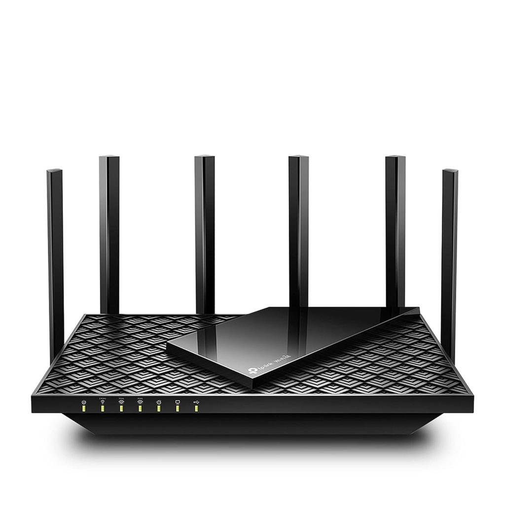 TP-Link AXE5400 Gigabit Tri-Band Wi-Fi 6E Router, Wi-Fi Speed up to 5400 Mbps, USB 3.0 Port, 1.7 GHz Quad-Core CPU, with OneMesh and HomeShield, Compatible with Alexa (Archer AXE75) Black