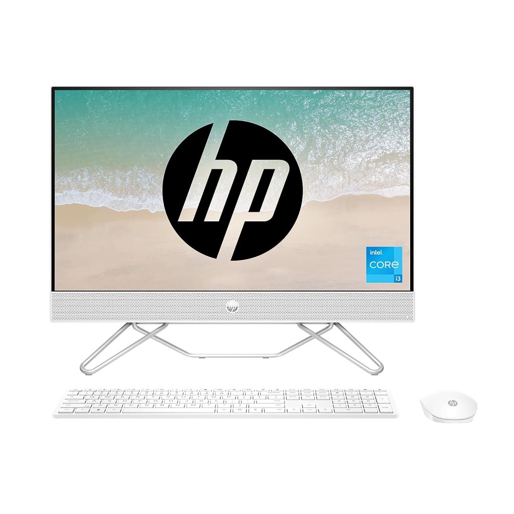 HP All-in-One 12th Gen Intel Core i3-23.8 inch(60.5 cm) 8GB RAM/512GB SSD/FHD, Micro-Edge, Anti-Glare Display/Wireless Keyboard & Mouse/Intel UHD Graphics/Win 11/5.37 Kg, 24-cb1901in
