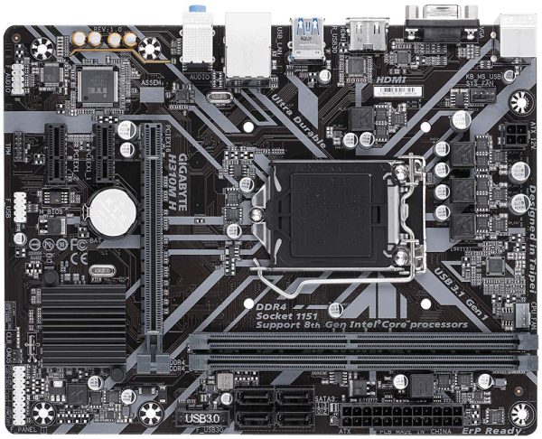 Gigabyte H310M-H HDMI and VGA Port Ultra Durable Motherboard with 8118 Gaming LAN, Anti-Sulfur Resistor, Smart Fan 5