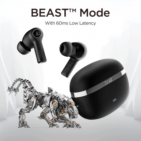 boAt Nirvana Ion TWS Earbuds with 120 HRS Playback(24hrs/Charge), Crystal Bionic Sound with Dual EQ Modes, Quad Mics ENx™ Technology, Low Latency(60ms), in Ear Detection(Charcoal Black)