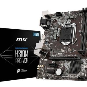 MSI H310M PRO-VDH Motherboard, Micro-ATX - Supports Intel Core 8th, 9th Gen Processors, LGA 1151-2 x DIMMs (2666MHz), 1 x PCIe 3.0 x16, USB 3.1 Gen1, 1G LAN, HDMI