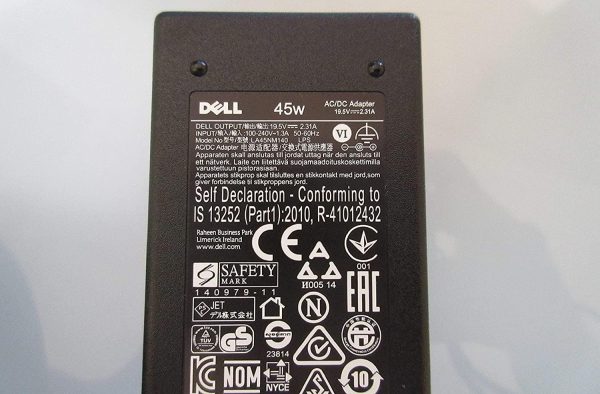 Dell Original 45W 19.5V Laptop Charger Adapter with 4.5mm pin for Inspiron - Black Without Power Cord