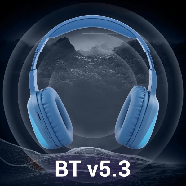 ZEBRONICS Thunder PRO Wireless Headphone with Dual Pairing, Gaming Mode, ENC, Bluetooth, Call Function, Aux, Micro SD, Voice Assistant, Deep Bass, Up to 60h Backup (Blue)