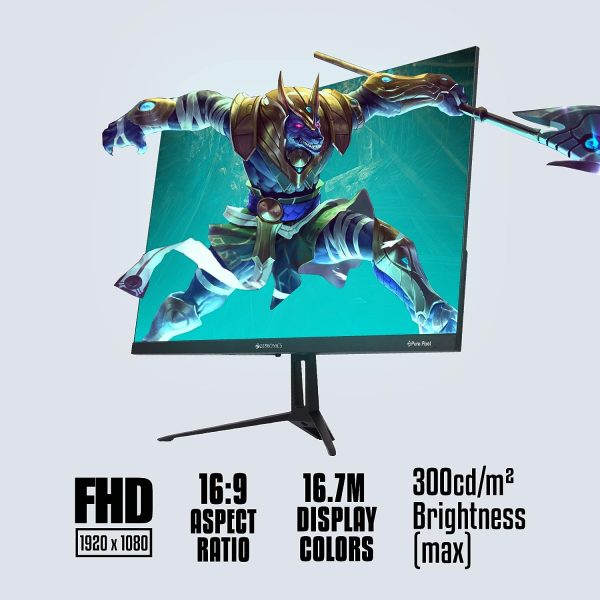 Zebronics 27 inch IPS Panel 165Hz Gaming Monitor with FHD 1080p, 1ms MPRT, HDR10, Free sync support, DP, 2x HDMI, 300 Nits max, 16.7M colors, Built-in speakers and Bezel less design ZEB-S27A
