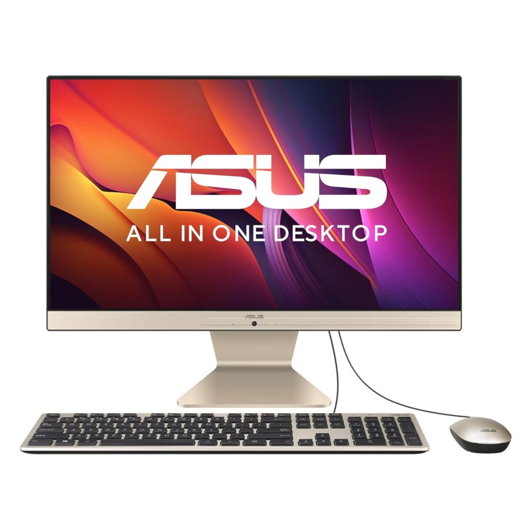ASUS Vivo AiO V222, 4 core Intel Pentium Silver J5040, 21.5" (54.61cm), All-in-One Desktop (8GB/256GB SSD/Win11/1Year McAfee Security/Wired Keyboard & Mouse Included/Black/4.8 kg), V222GAK-BA034W