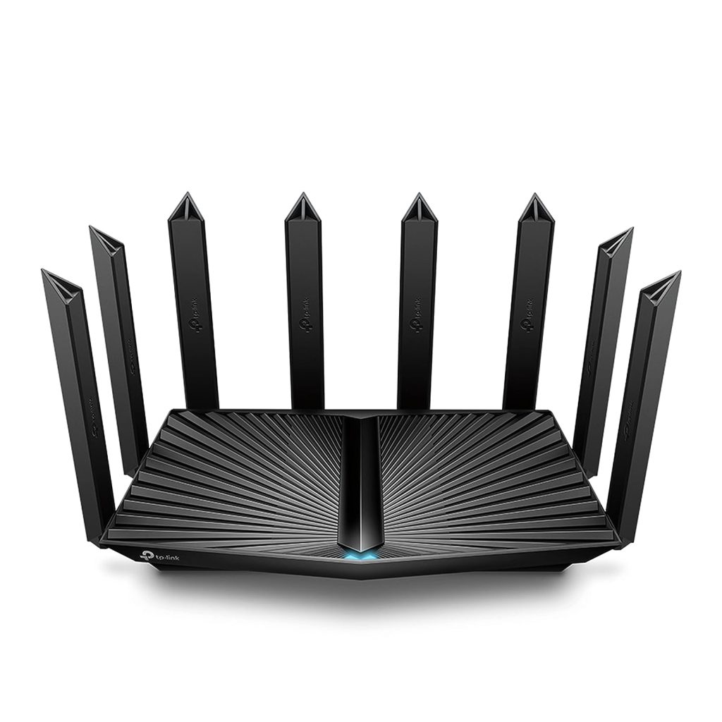 TP-Link AX7800 Tri-Band Gigabit 8-Stream Wi-Fi 6 Router, 7800 Mbps, 1×2.5 Gbps+4×1 Gbps Ports, 1.7 GHz Quad-Core CPU, USB 3.0+2.0, Ideal for Gaming Xbox/PS4/Steam&4K/8K, OneMesh (Archer AX95), Black