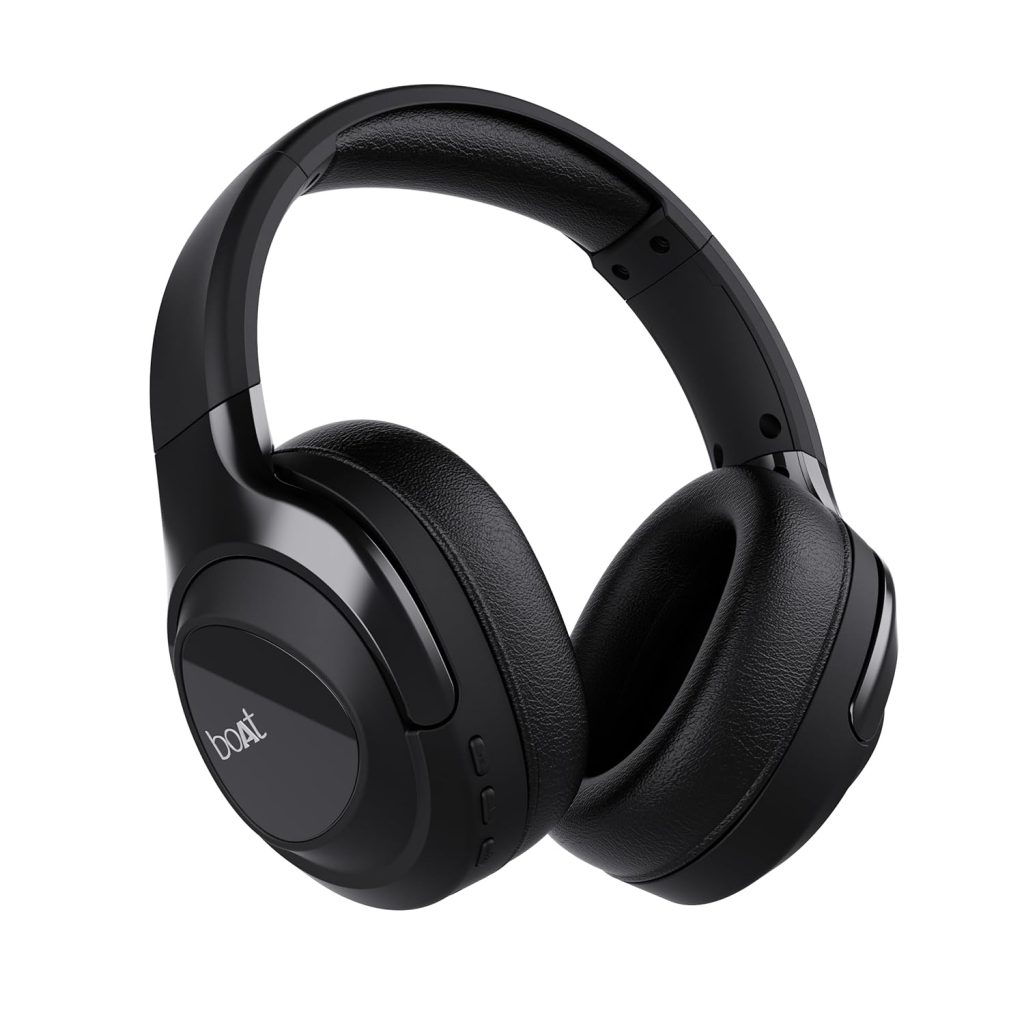 boAt Newly Launched Nirvana Eutopia Bluetooth Headphones with Head Tracking Function, Spatial Audio,20 HRS Playtime, ENx™ Tech, ASAP™ Charge, Hearables App(Android only, iOS coming soon)(Primia Black)