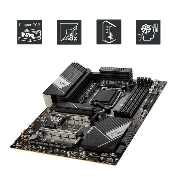 MSI PRO X670-P WiFi Motherboard | ATX-Supports AMD Ryzen 7000 Series Processors | AM5-DDR5 Memory Boost 6600+ MHz/OC | 3x PCl-E x16 slot, | Support HDMI/Type-C Displayport | 4x EZ Debug LED | Wi-Fi 6E