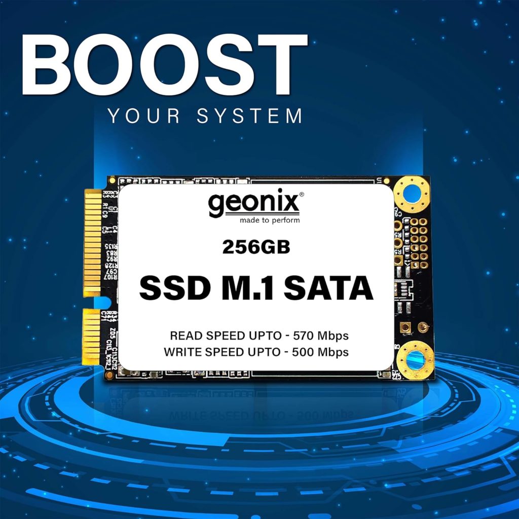 GEONIX M SATA 256GB 3D TLC NAND Flash Internal SSD - 570MB/s Read, 500MB/s Write Fast Performance Ultra Low Power Consumption (SUPERSONICK 128GB, Black)/ (5 Years Warranty)