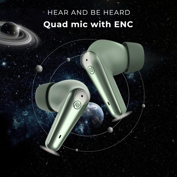 Noise Buds X Prime in-Ear Truly Wireless Earbuds with 120H of Playtime, Quad Mic with ENC, Instacharge(10 min=200 min),Premium Dual Tone Finish, 11mm Driver, BT v5.3(Sheen Green)