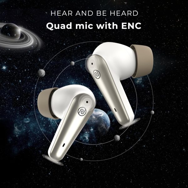 Noise Buds X Prime in-Ear Truly Wireless Earbuds with 120H of Playtime, Quad Mic with ENC, Instacharge(10 min=200 min),Premium Dual Tone Finish, 11mm Driver, BT v5.3(Champagne White)
