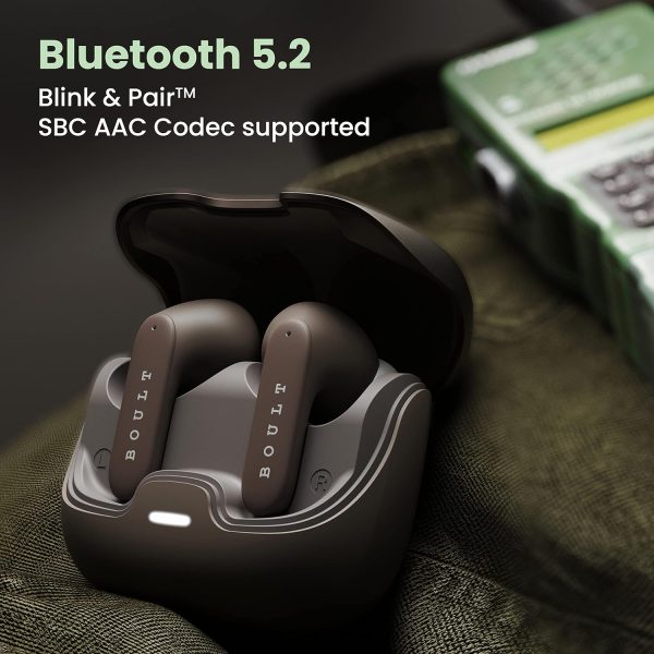 Boult Audio Z40 True Wireless in Ear Earbuds with 60H Playtime, Zen™ ENC Mic, Low Latency Gaming, Type-C Fast Charging, Made in India, 10mm Rich Bass Drivers, IPX5, Bluetooth 5.3 Ear Buds TWS (Brown)