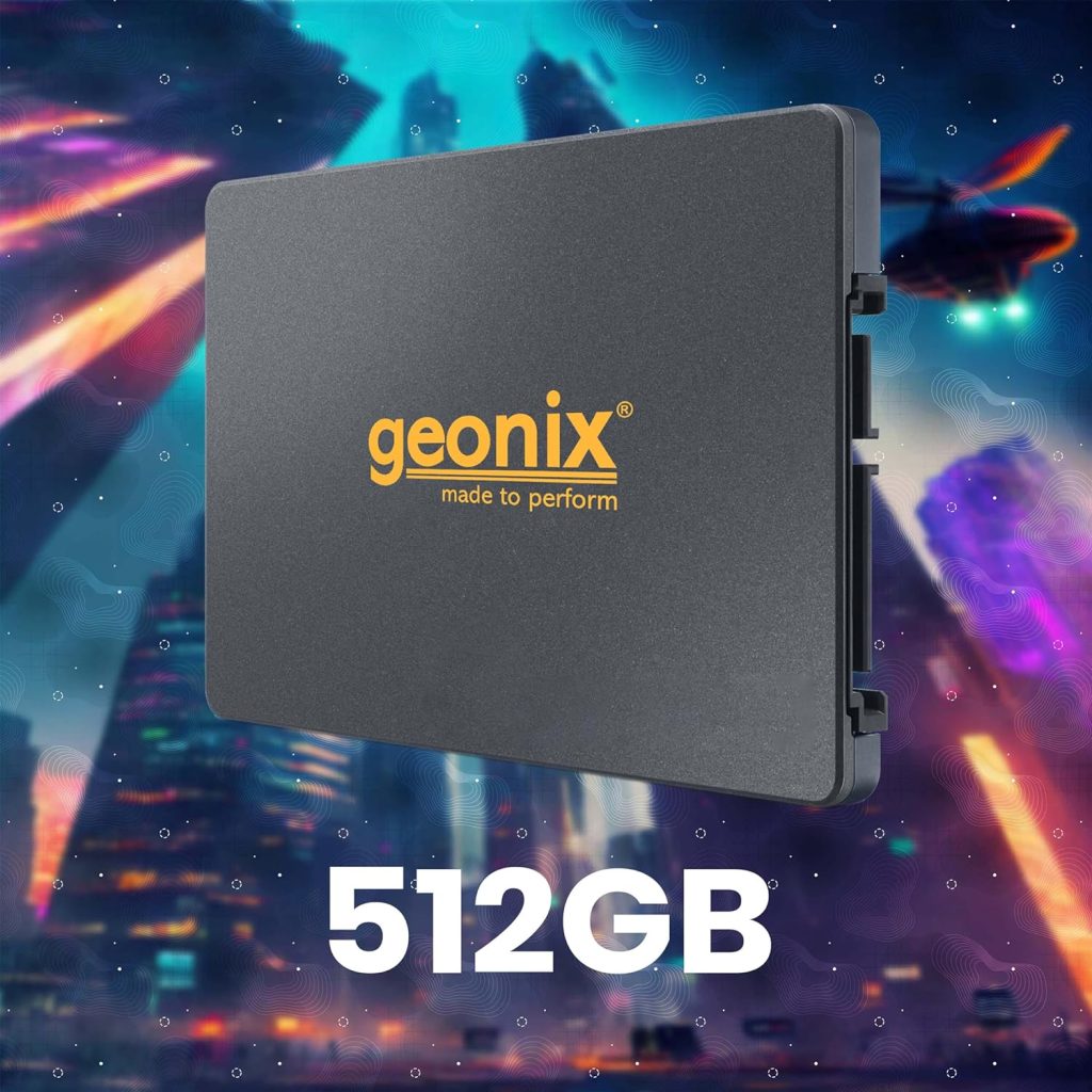 GEONIX SATA 2.5" 512GB Internal Solid State Drive/SSD with SATA III Interface, 6Gb/s | Read/Write Speed Upto - 570/500 MB/s | Quad Channel Controller Compatible with PC and Laptop | 5 Years Warranty.