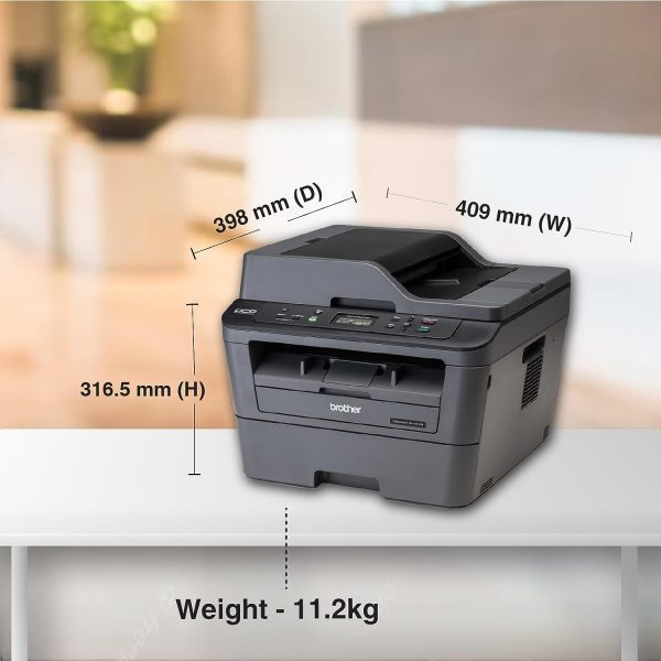 Brother DCP-L2541DW Auto Duplex Laser Printer With 30 PPM Print Speed, Multifunction Print Scan Copy, Automatic Document Feeder, 2 in 1 ID Copy Button, (WIFI, WIFI Direct, LAN, USB), Free Installation