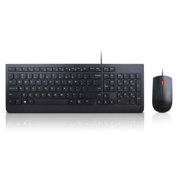 Lenovo Essential Wired Combo - Wired Keyboard and Mouse Set - USB - Black