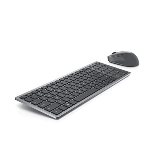 Dell Compact Wireless Keyboard and Mouse Set KM7120W, Connect Across 3 Devices (2xBluetooth, 1xWireless), Sculpted high dpi Mouse, Programmable Shortcut Keys (Titan Grey)