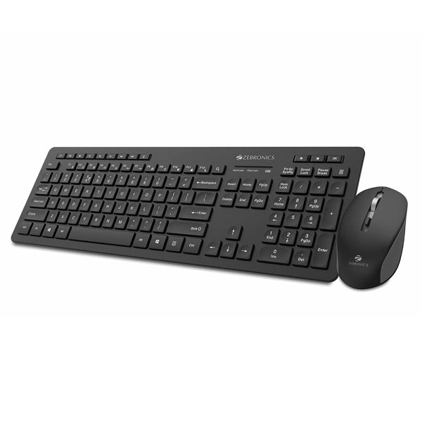 Zebronics ZEB-COMPANION 500 2.4GHz Wireless Keyboard & Mouse Combo, USB Nano Receiver, Chiclet Keys, Ultra Silent, Power On/Off Switch, Rupee Key, for PC/Mac/Laptop