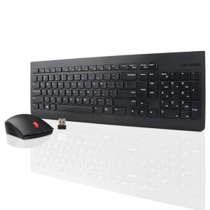Lenovo 510 Wireless Keyboard and Mouse Set, 2.4 GHz Nano USB Receiver, Full Size, Island Key Design, Left or Right Hand, 1200 DPI Optical Mouse, GX30N81775, Black