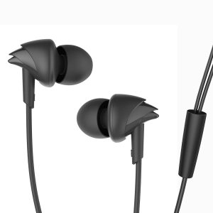 boAt BassHeads 100 in-Ear Wired Earphones with Hawk Inspired Design, Integrated Multifunction control, Super Extra Bass & Instant Voice Assistant(Bold Black)