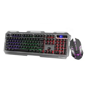 Zebronics Transformer Gaming Keyboard and Mouse Combo,Braided Cable,Durable Al body,Multimedia keys and Gaming Mouse with 6 Buttons, Multi-Color LED Lights, High-Resolution Sensor with 3200 DPI(Black)