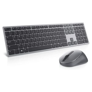 Dell Premier Multi-Device Wireless Keyboard and Mouse Set KM7321W with Dual Mode RF 2.4 GHz and Bluetooth 5.0 Connectivity (Grey)