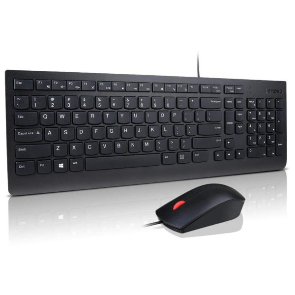 Lenovo Essential Wired Combo - Wired Keyboard and Mouse Set - USB - Black