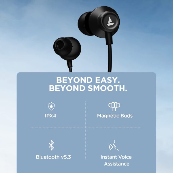 boAt Rockerz Apex Bluetooth Wireless in Ear Earphones with Spatial Bionic Sound Powered by Dirac Virtuo™, Touch Sensors, Beast™ Mode, ENx™ Tech,30H Playtime,ASAP™ Charge(Stellar Black)