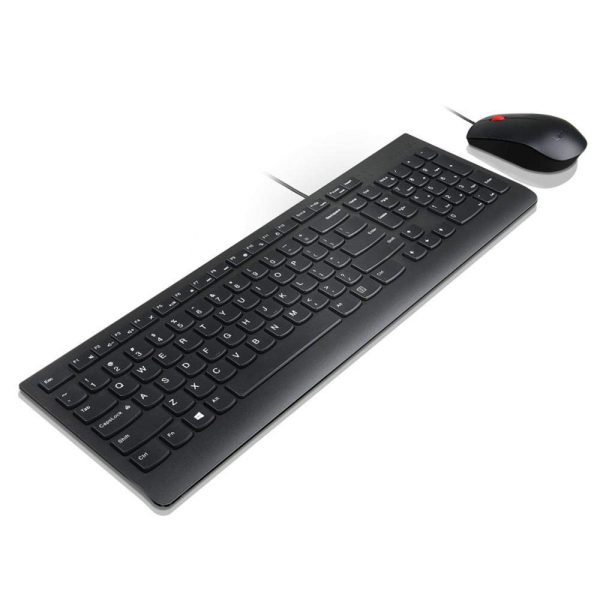 Lenovo Essential Wired Combo - Wired Keyboard and Mouse Set - USB - Black