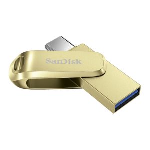 SanDisk Ultra Dual Drive Luxe Type C, Gold, 256GB, Up to 400MB/s Transfer Speed, USB 3.2 Gen 1, 5 Y Warranty