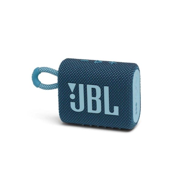 JBL Go 3, Wireless Ultra Portable Bluetooth Speaker, Pro Sound, Vibrant Colors with Rugged Fabric Design, Waterproof, Type C (without Mic, Blue)