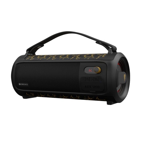 ZEBRONICS DC BLACK ADAM edition ROCKET 500 Bluetooth 5.0 Portable speaker 20W RMS, TWS, 10 Hour backup, Built-in rechargeable battery, RGB Lights, Detachable handle, Wired mic port & Type C