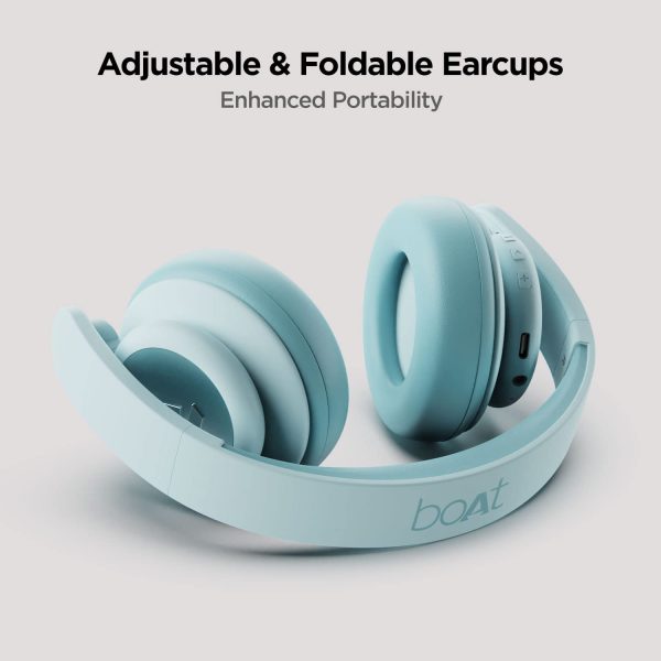 boAt Rockerz 450 Pro Bluetooth Wireless On Ear Headphones with Mic with 70 Hours Battery, 40Mm Drivers, Bluetooth V5.0 Padded Ear Cushions, Easy Access Controls and Voice Assistant(Aqua Blue)