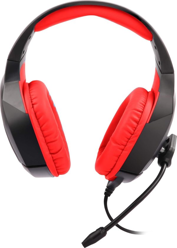 Zebronics ZEB-RUSH (Red) Premium Wired Gaming On Ear Headphone with RGB LEDs, Dual 3.5mm Jack, Converter Pin, Cushion Headband, Volume Controller, Adjustable Mic, 40mm Neodymium Drivers