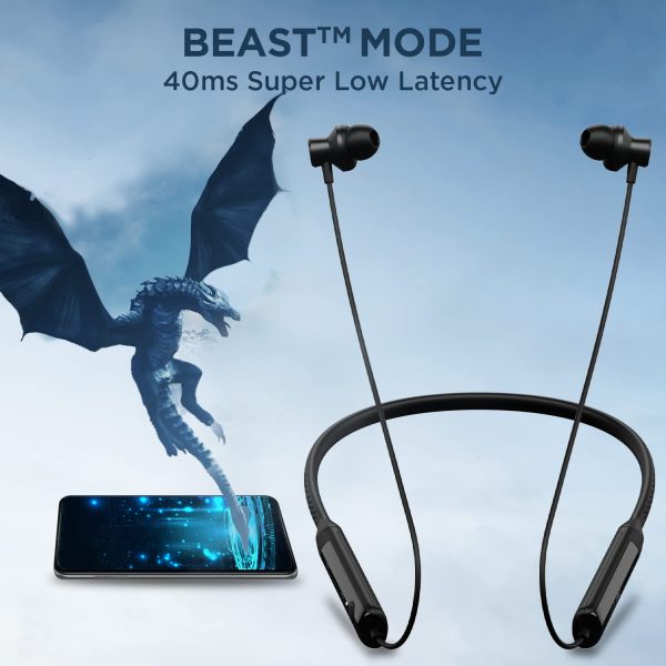 boAt Rockerz Apex Bluetooth Wireless in Ear Earphones with Spatial Bionic Sound Powered by Dirac Virtuo™, Touch Sensors, Beast™ Mode, ENx™ Tech,30H Playtime,ASAP™ Charge(Stellar Black)