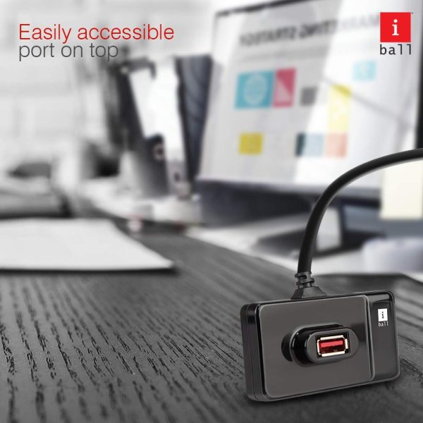 iBall Piano 430 4 Port USB Hub slim, compact and durable I usb type c port laptops and devices I Rubber footpad & shiny body I Transfer 5gbps I - Black