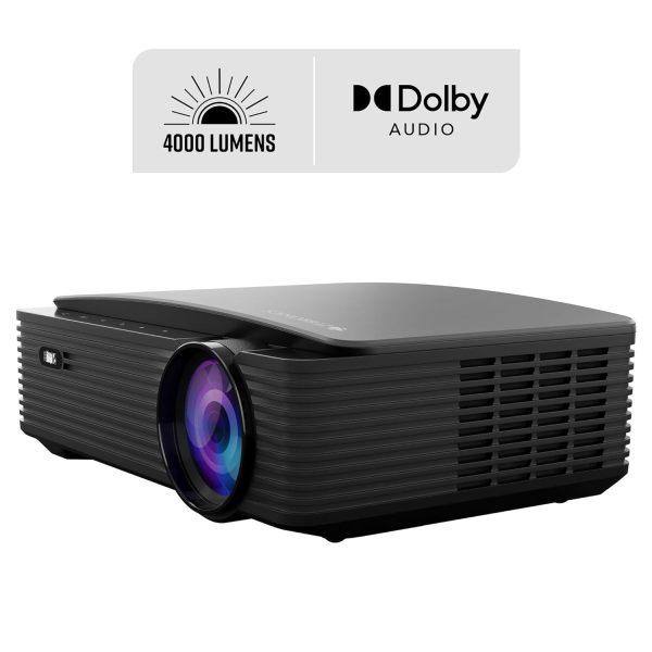 ZEBRONICS PIXAPLAY 16 Dolby Smart LED Projector, 4000 Lumens, 4K Support, 200 Inch Screen Size, USB, HDMI, AV, AUX, WIFI, 1080p Native, Supports Bluetooth, APP Support, Miracast, Airplay