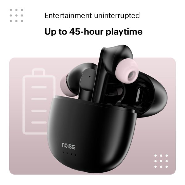 Noise Buds VS104 Truly Wireless Earbuds with 45H of Playtime, Quad Mic with ENC, Instacharge(10 min=200 min), 13mm Driver,Low Latency, BT v5.2 (Charcoal Black)