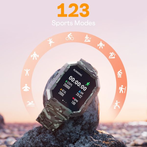 Fire-Boltt Cobra Smart Watch 1.78" Always-On AMOLED Display, Army Grade Strong Build, Bluetooth Calling with 123 Sports Modes, 60 Hz Refresh Rate, IP68 Rating